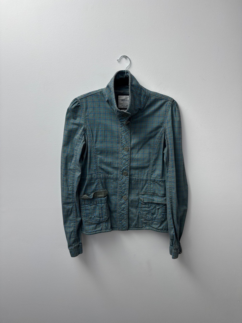 Teal Green Plaid Utility Jacket